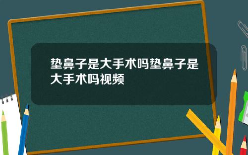 垫鼻子是大手术吗垫鼻子是大手术吗视频