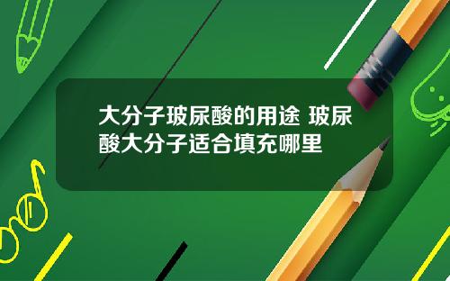 大分子玻尿酸的用途 玻尿酸大分子适合填充哪里