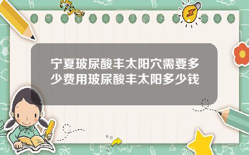 宁夏玻尿酸丰太阳穴需要多少费用玻尿酸丰太阳多少钱