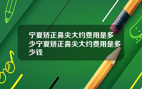 宁夏矫正鼻尖大约费用是多少宁夏矫正鼻尖大约费用是多少钱