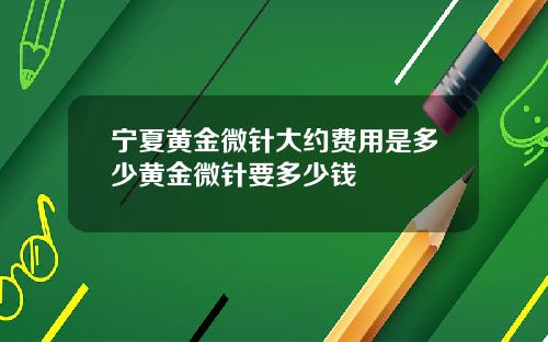宁夏黄金微针大约费用是多少黄金微针要多少钱