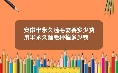 安徽半永久睫毛需要多少费用半永久睫毛种植多少钱