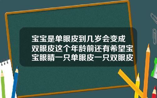 宝宝是单眼皮到几岁会变成双眼皮这个年龄前还有希望宝宝眼睛一只单眼皮一只双眼皮