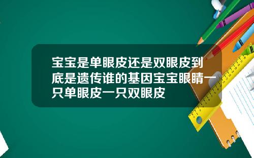 宝宝是单眼皮还是双眼皮到底是遗传谁的基因宝宝眼睛一只单眼皮一只双眼皮