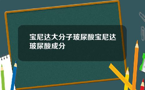 宝尼达大分子玻尿酸宝尼达玻尿酸成分