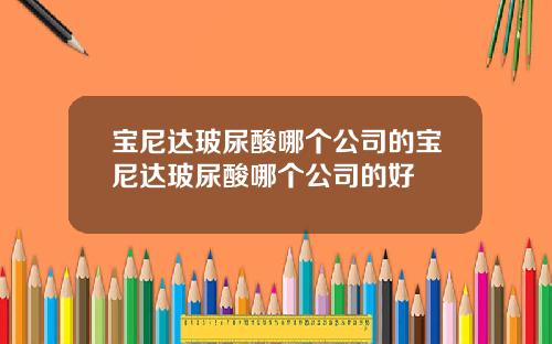 宝尼达玻尿酸哪个公司的宝尼达玻尿酸哪个公司的好