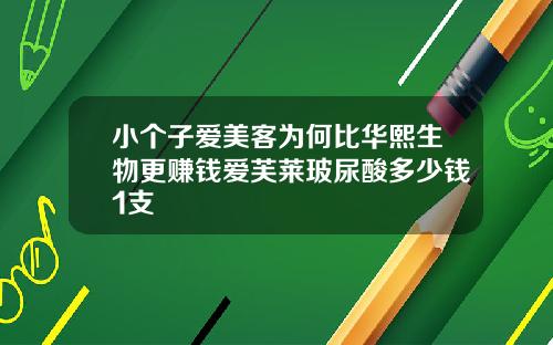 小个子爱美客为何比华熙生物更赚钱爱芙莱玻尿酸多少钱1支