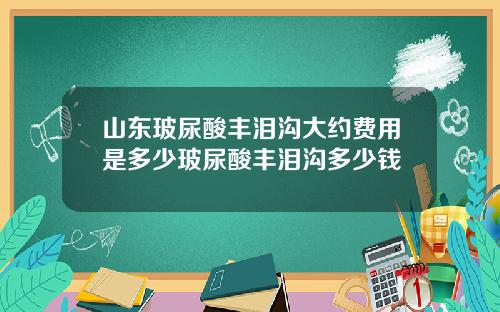 山东玻尿酸丰泪沟大约费用是多少玻尿酸丰泪沟多少钱