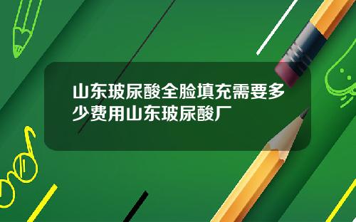 山东玻尿酸全脸填充需要多少费用山东玻尿酸厂