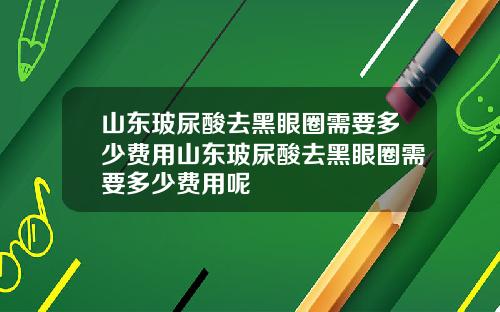 山东玻尿酸去黑眼圈需要多少费用山东玻尿酸去黑眼圈需要多少费用呢