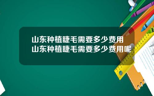 山东种植睫毛需要多少费用山东种植睫毛需要多少费用呢
