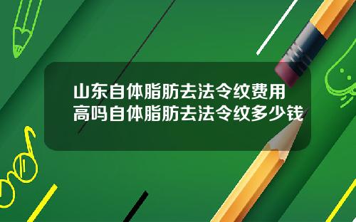 山东自体脂肪去法令纹费用高吗自体脂肪去法令纹多少钱