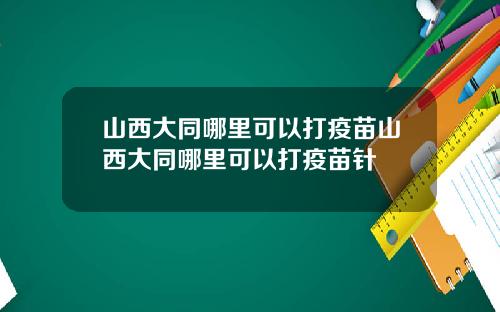 山西大同哪里可以打疫苗山西大同哪里可以打疫苗针