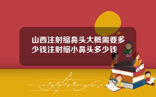山西注射缩鼻头大概需要多少钱注射缩小鼻头多少钱