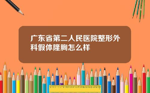 广东省第二人民医院整形外科假体隆胸怎么样