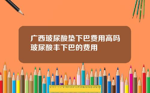 广西玻尿酸垫下巴费用高吗玻尿酸丰下巴的费用