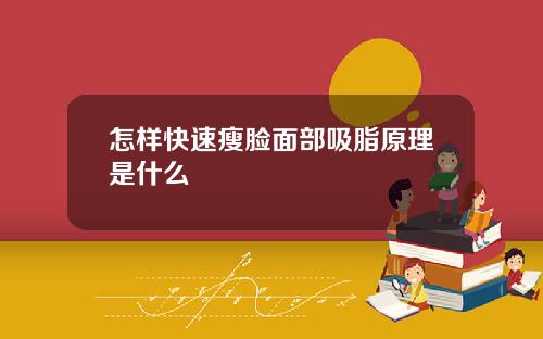 怎样快速瘦脸面部吸脂原理是什么