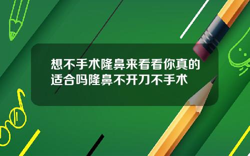 想不手术隆鼻来看看你真的适合吗隆鼻不开刀不手术