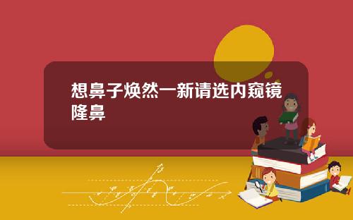 想鼻子焕然一新请选内窥镜隆鼻
