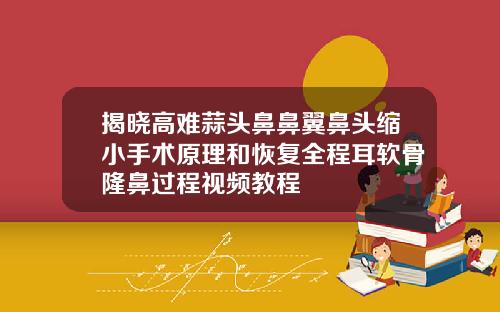 揭晓高难蒜头鼻鼻翼鼻头缩小手术原理和恢复全程耳软骨隆鼻过程视频教程