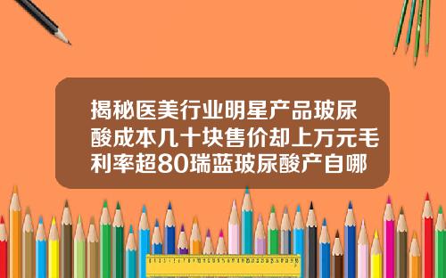 揭秘医美行业明星产品玻尿酸成本几十块售价却上万元毛利率超80瑞蓝玻尿酸产自哪里