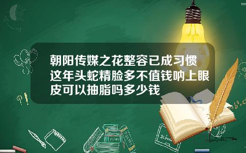 朝阳传媒之花整容已成习惯这年头蛇精脸多不值钱呐上眼皮可以抽脂吗多少钱