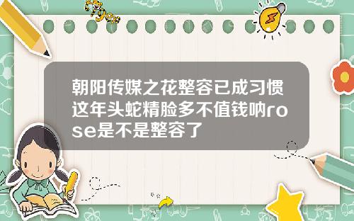 朝阳传媒之花整容已成习惯这年头蛇精脸多不值钱呐rose是不是整容了