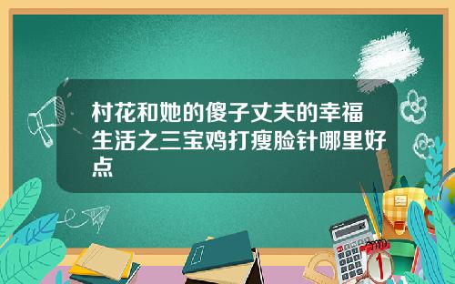 村花和她的傻子丈夫的幸福生活之三宝鸡打瘦脸针哪里好点