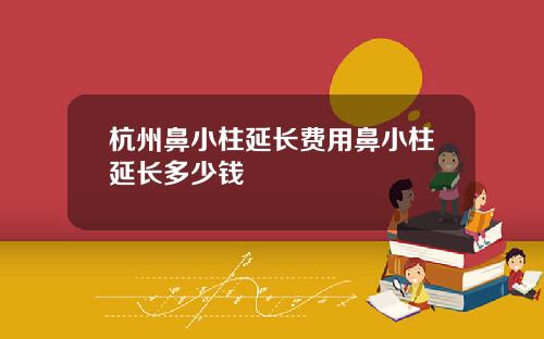 杭州鼻小柱延长费用鼻小柱延长多少钱