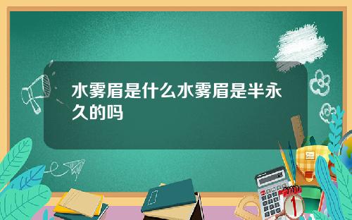 水雾眉是什么水雾眉是半永久的吗