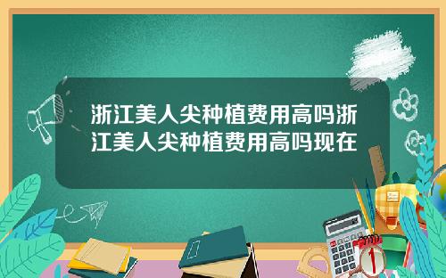 浙江美人尖种植费用高吗浙江美人尖种植费用高吗现在