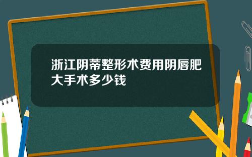 浙江阴蒂整形术费用阴唇肥大手术多少钱