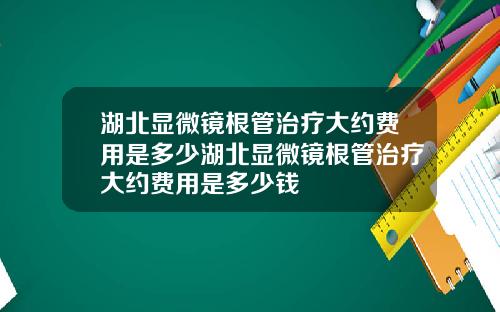 湖北显微镜根管治疗大约费用是多少湖北显微镜根管治疗大约费用是多少钱