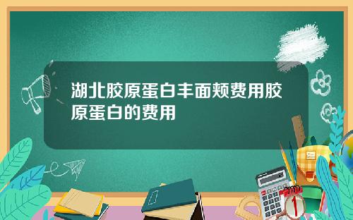 湖北胶原蛋白丰面颊费用胶原蛋白的费用