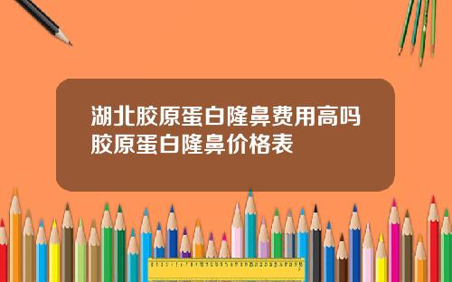 湖北胶原蛋白隆鼻费用高吗胶原蛋白隆鼻价格表