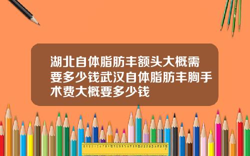 湖北自体脂肪丰额头大概需要多少钱武汉自体脂肪丰胸手术费大概要多少钱