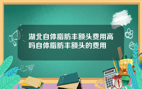 湖北自体脂肪丰额头费用高吗自体脂肪丰额头的费用