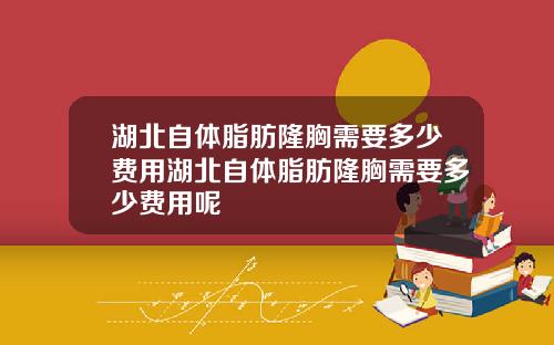 湖北自体脂肪隆胸需要多少费用湖北自体脂肪隆胸需要多少费用呢