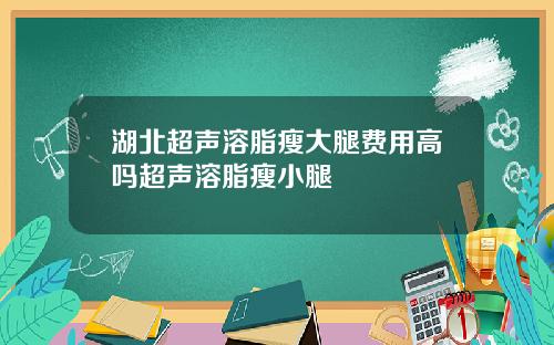 湖北超声溶脂瘦大腿费用高吗超声溶脂瘦小腿