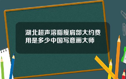 湖北超声溶脂瘦肩部大约费用是多少中国写意画大师