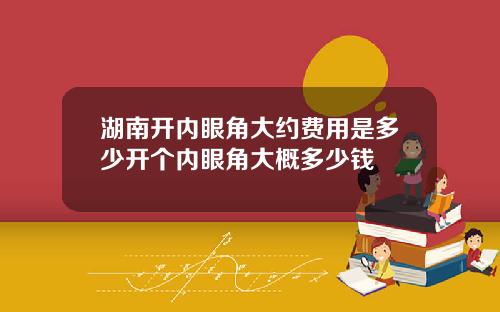 湖南开内眼角大约费用是多少开个内眼角大概多少钱