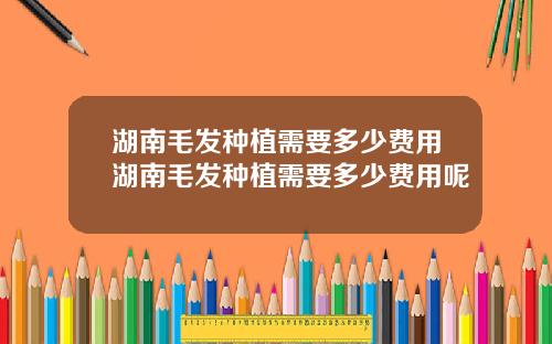 湖南毛发种植需要多少费用湖南毛发种植需要多少费用呢