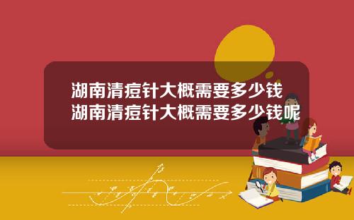 湖南清痘针大概需要多少钱湖南清痘针大概需要多少钱呢