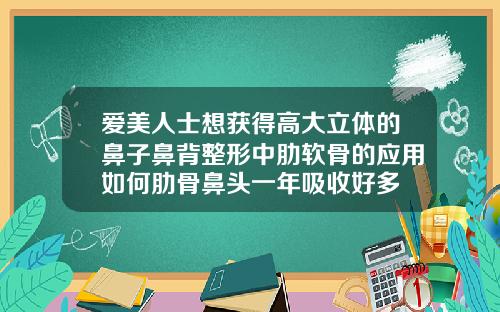 爱美人士想获得高大立体的鼻子鼻背整形中肋软骨的应用如何肋骨鼻头一年吸收好多