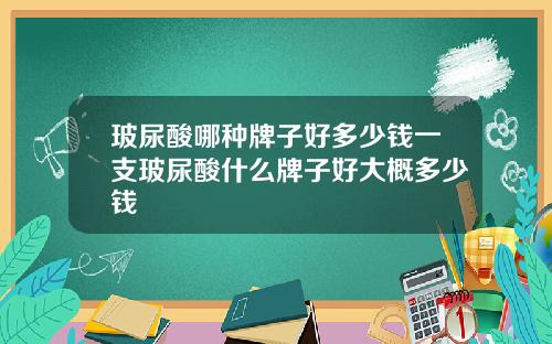 玻尿酸哪种牌子好多少钱一支玻尿酸什么牌子好大概多少钱