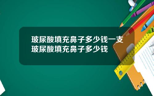 玻尿酸填充鼻子多少钱一支玻尿酸填充鼻子多少钱