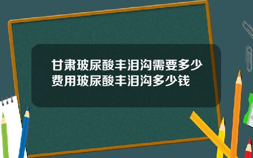 甘肃玻尿酸丰泪沟需要多少费用玻尿酸丰泪沟多少钱