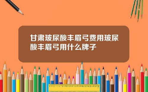甘肃玻尿酸丰眉弓费用玻尿酸丰眉弓用什么牌子