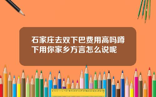 石家庄去双下巴费用高吗蹲下用你家乡方言怎么说呢