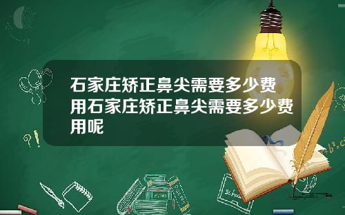 石家庄矫正鼻尖需要多少费用石家庄矫正鼻尖需要多少费用呢